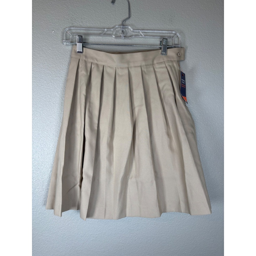 French Toast Girls Khaki Pleated School Uniform Skirt Adjustable Waist Size 10